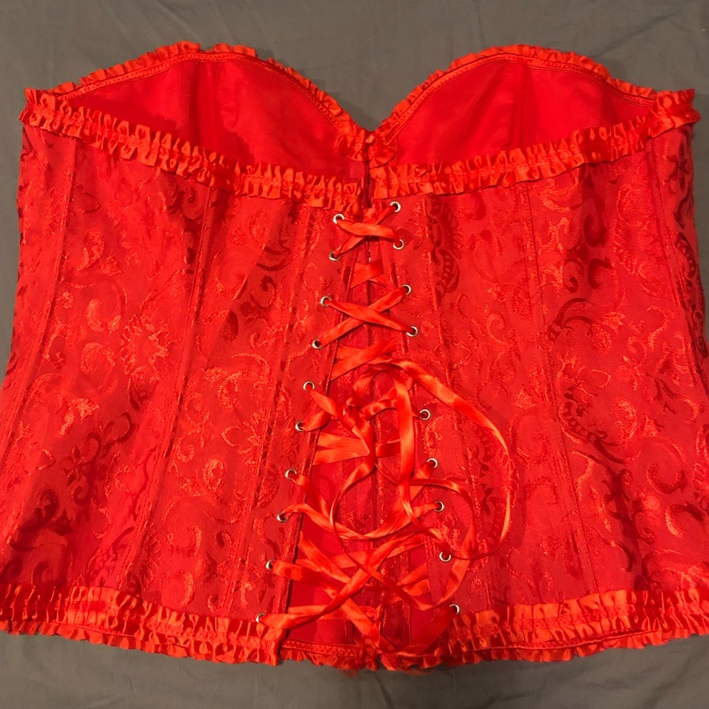 Red adjustable corset w/ magnetic front clasps